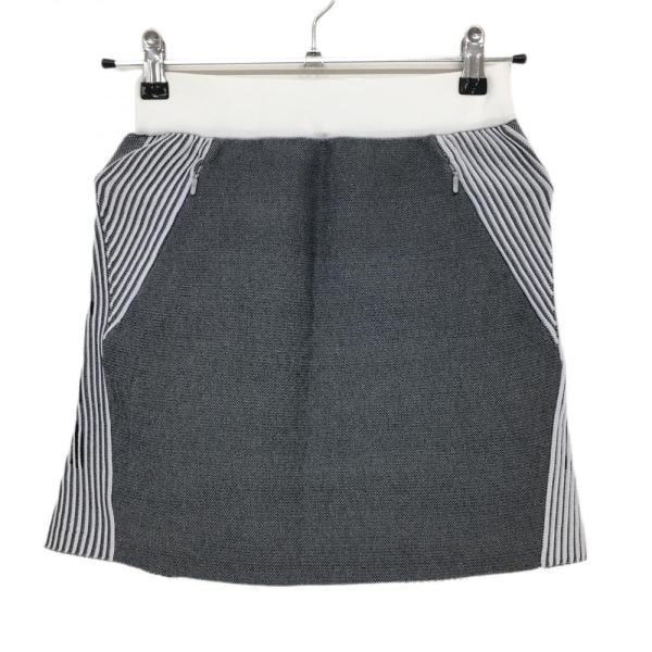 超美品】PGGパーリーゲイツ ニットスカート グレー×白 一部凹凸