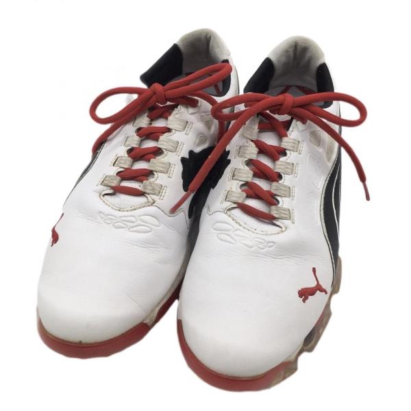 プーマ ゴルフシューズ 白×レッド 187099 メンズ 26.5 ゴルフ