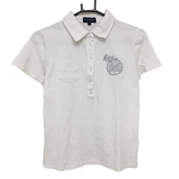 KISS ON THE GREEN（キスオンザグリーン） 半袖ポロシャツ 白×シルバー