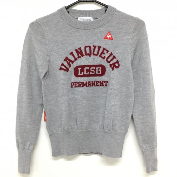 le coq sportif ルコック セーター ライトグレー×ボルドー ロゴ le coq sportif ルコック セーター ライトグレー×ボルドー ロゴ