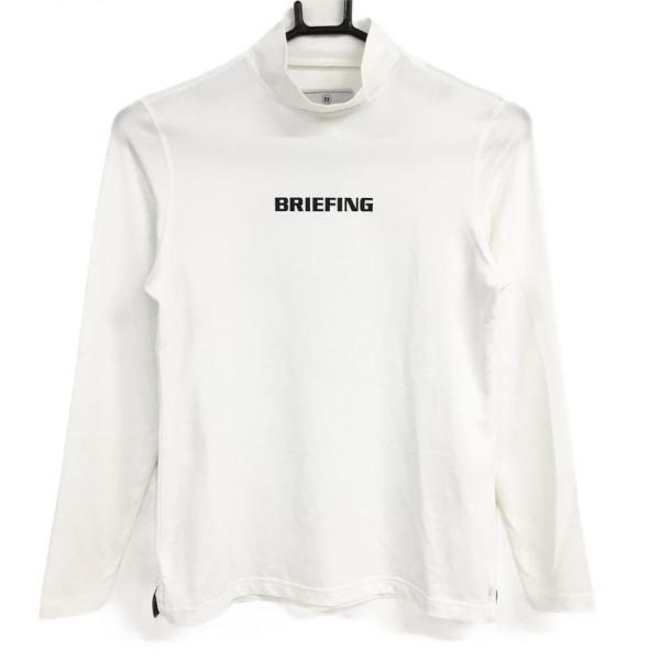 美品】ブリーフィング 長袖ハイネックシャツ 白×黒 バックロゴ