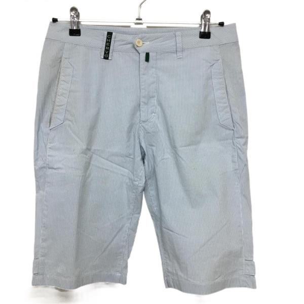 CHERVO シェルボ ハーフパンツ ライトブルー×白 細ストライプ メンズ M