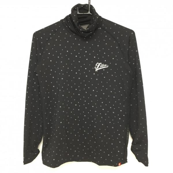 新品 フィラ ゴルフ ロゴジャガード ハイネック セーター ブラック/グレー M FILA GOLF フィラゴルフ インナーシャツ レディース ゴルフ
