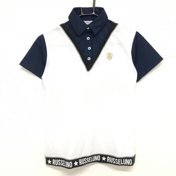Russeluno ラッセルノ 半袖 ポロシャツ 白 ホワイト 重ね着風 0 サイズ4】ラッセルノ ゴルフ Russeluno Golf 半袖ポロシャツ 白