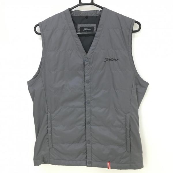 Titleist（タイトリスト） 中綿ベスト グレー×黒 ロゴ刺しゅう