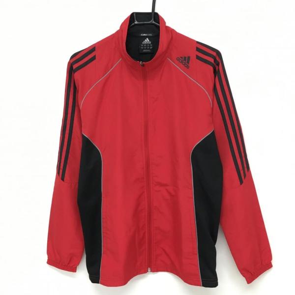 adidas（アディダス） ジャケットブルゾン レッド×黒 サイドメッシュ