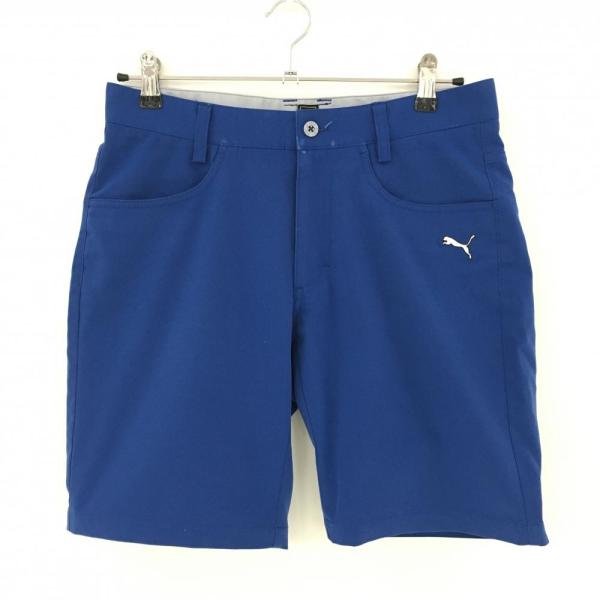 PUMA（プーマ） ハーフパンツ ブルー ロゴ刺しゅう メンズ 76 ゴルフ