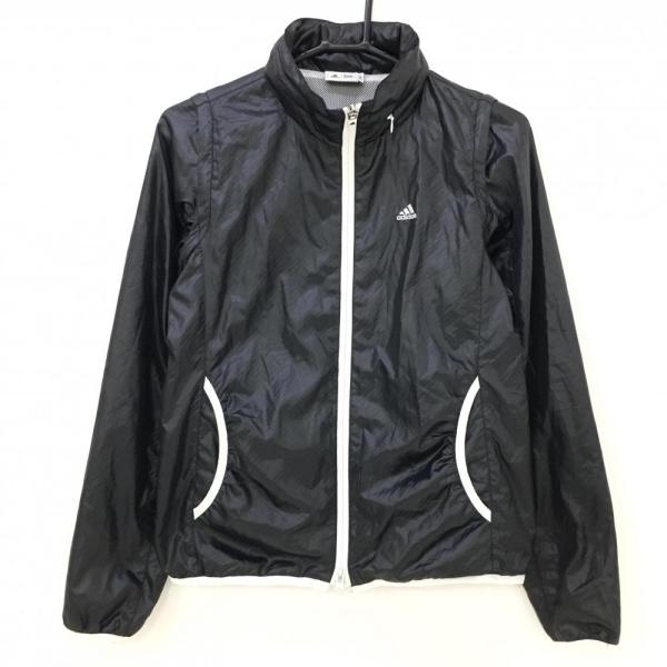 adidas（アディダス） 2WAYジャケット ダークネイビー×白 斜め