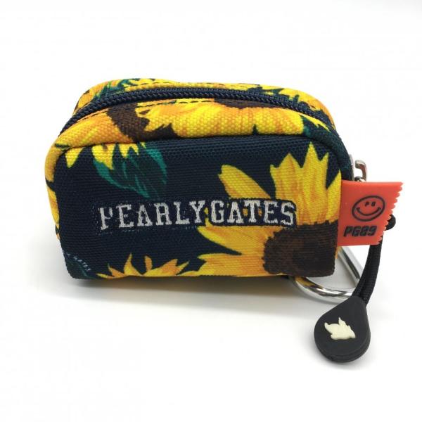 超美品】パーリーゲイツ ボールケース ネイビー×イエロー ひまわり柄