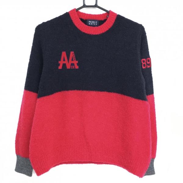 新品】パーリーゲイツ セーター ダークネイビー×ピンク ニット