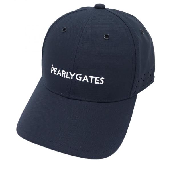 超美品】パーリーゲイツ キャップ ネイビー×白 パンチング穴 FR ゴルフ