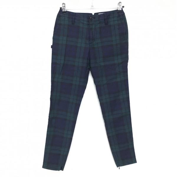 セントアンドリュース パンツ ネイビー×グリーン チェック 裾ジップ レディース S ゴルフウェア St ANDREWS