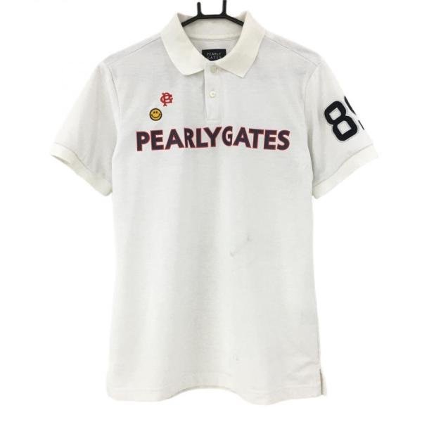 PEARLY GATES（パーリーゲイツ） 半袖ポロシャツ 白×ネイビー フロント