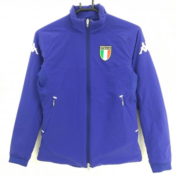 カッパ 中綿ジャケット ネイビー×白 袖ロゴプリント ITALIAワッペン