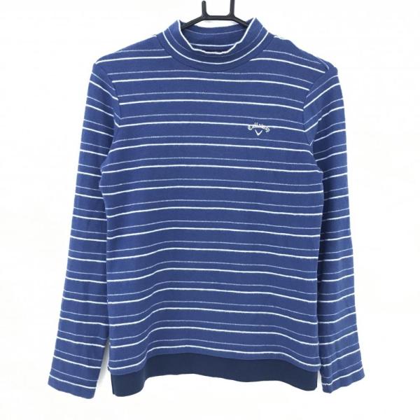 Callaway - 【超美品】キャロウェイ 長袖ハイネックシャツ ネイビー×シルバー ボーダー 微起毛 レディース M ゴルフウェア 2024年モデル Callaway Callaway - 【超美品】キャロウェイ 長袖ハイネックシャツ