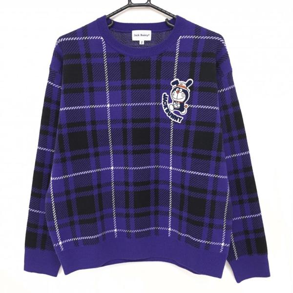 Jack Bunny!! ジャックバニー×ドラえもん セーター パープル×黒 Jack Bunny!! ジャックバニー×ドラえもん セーター パープル×黒