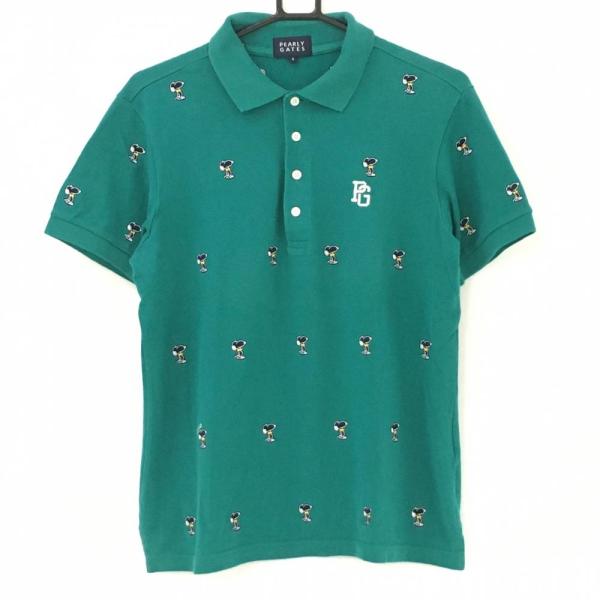 【新品】 パーリーゲイツ 半袖ポロシャツ　花柄グリーン系　Mサイズ 新品】 パーリーゲイツ 半袖ポロシャツ 花柄グリーン系 Mサイズ