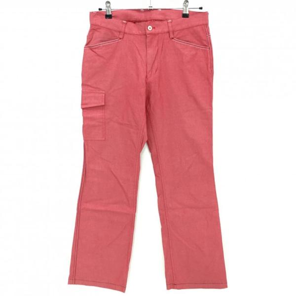 adidas 【美品】アディダス パンツ レッド ロゴ刺しゅう メンズ