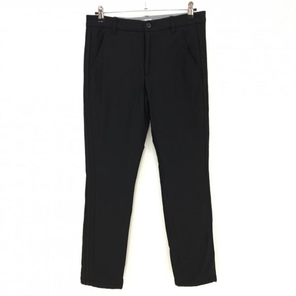 アディダス 中綿パンツ 黒 サイド3ライン ストレッチ 裾ドローコード  