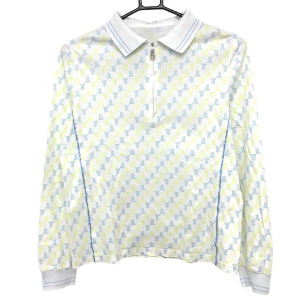 サイズ：38 LANVIN SPORT ランバン スポール  ハーフジップ 長袖ポロシャツ 総柄 グレー系 [240101426861] ゴルフウェア レディース ストスト サイズ：38 LANVIN SPORT ランバン スポール ハーフジップ 長袖