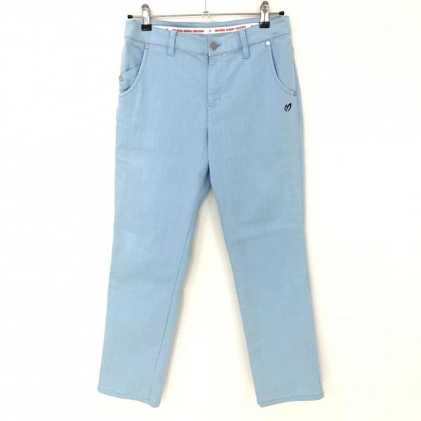 美品】マスターバニー パンツ ライトブルー 麻混 ストレッチ