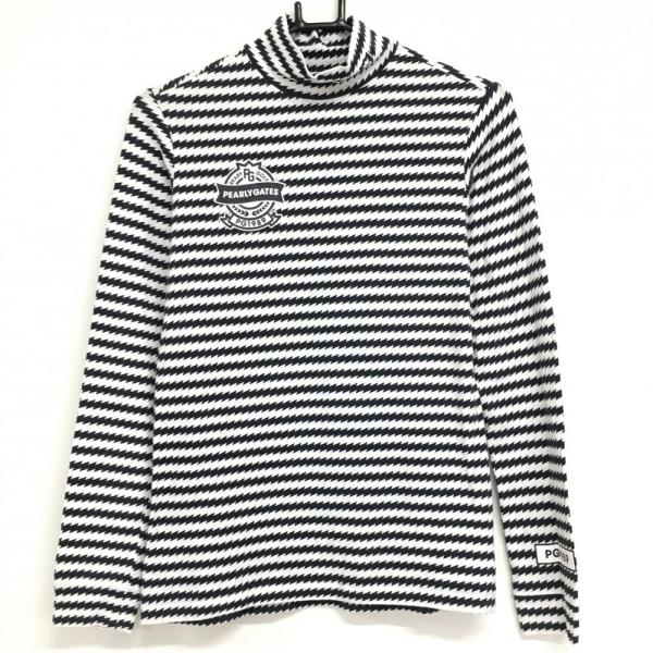 PEARLY GATES パーリーゲイツ 長袖ハイネックシャツ 白×ダーク PEARLY GATES パーリーゲイツ 長袖ハイネックシャツ 白×ダーク