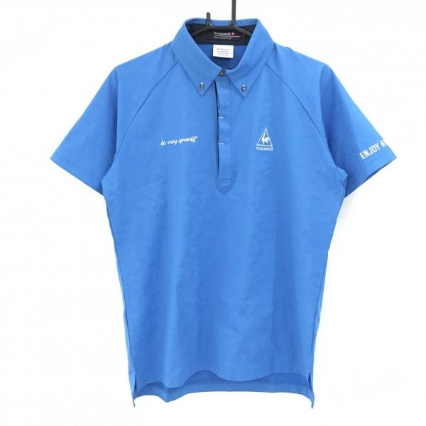 極美品✨マーク&ロナ　ブルーカモフラ　ゴルフポロシャツ　メンズ　Lサイズ le coq sportif ルコック 半袖ポロシャツ ライトブルー 迷彩地