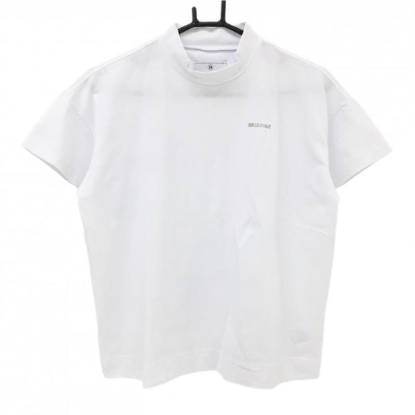 BRIEFING GOLF ブリーフィング 半袖ハイネックシャツ 白 ロゴ