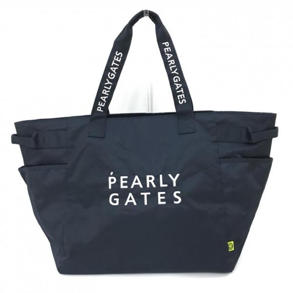 美品】パーリーゲイツ ロッカーバッグ ネイビー×白 複数ポケット ニコ