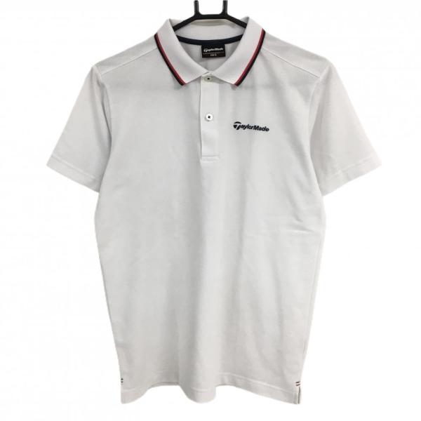 TaylorMade（テーラーメイド） 半袖ポロシャツ 白×ネイビー ロゴ