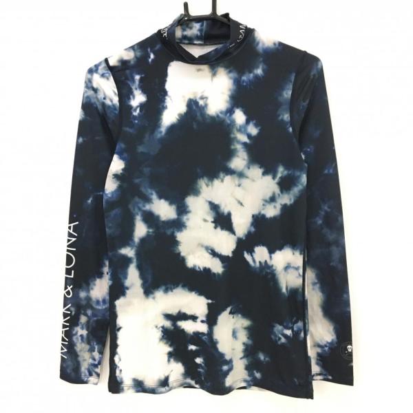 mark&lona マークアンドロナ　マーク&ロナ　レディースハイネックシャツ MARK&LONA（マークアンドロナ） 長袖ハイネックシャツ ネイビー×白