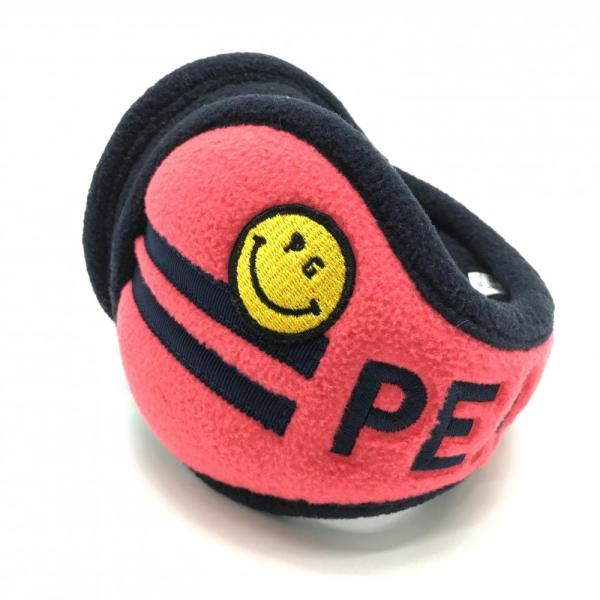 超美品】パーリーゲイツ フリースイヤーマフ 耳当て ピンク×ネイビー