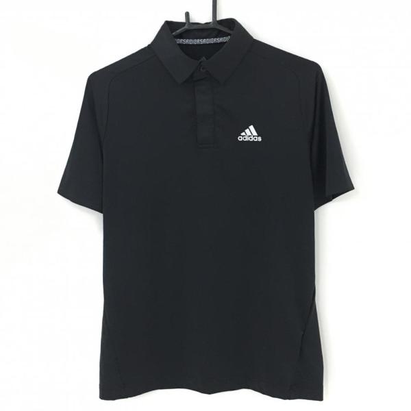 adidas（アディダス） 半袖ポロシャツ 黒 背面一部メッシュ スナップ