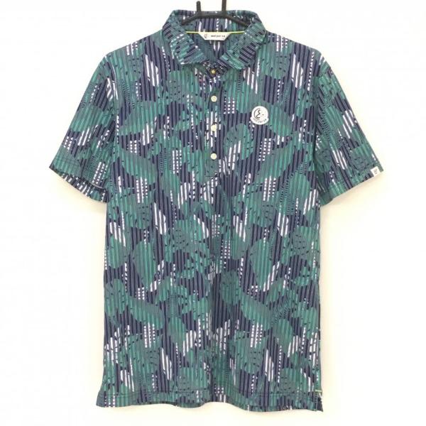 and per se アンパスィ 半袖ポロシャツ ネイビー×グリーン