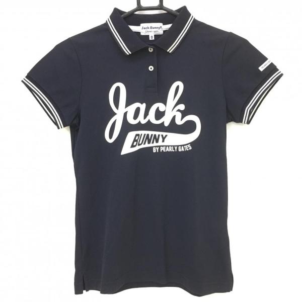 Jack Bunny!!（ジャックバニー） 半袖ポロシャツ ネイビー×白