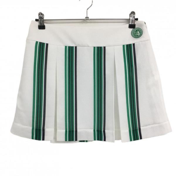 PEARLY GATES（パーリーゲイツ） スカート 白×グリーン メッシュ