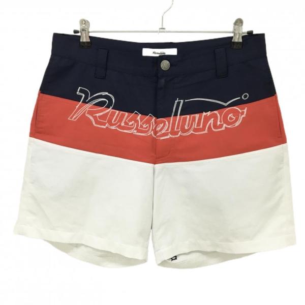ラッセルノ　メンズ　ハーフパンツ　サイズ5 Russeluno ラッセルノ ハーフパンツ ネイビー×レッド×白 トリコロール