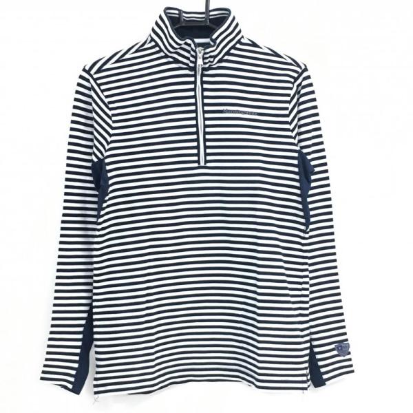 Munsingwear（マンシングウェア） 長袖ハイネックシャツ ネイビー×白