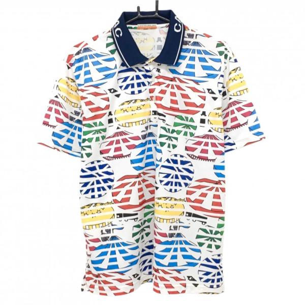 CASTELBAJAC（カステルバジャック） 半袖ポロシャツ 白×マルチカラー