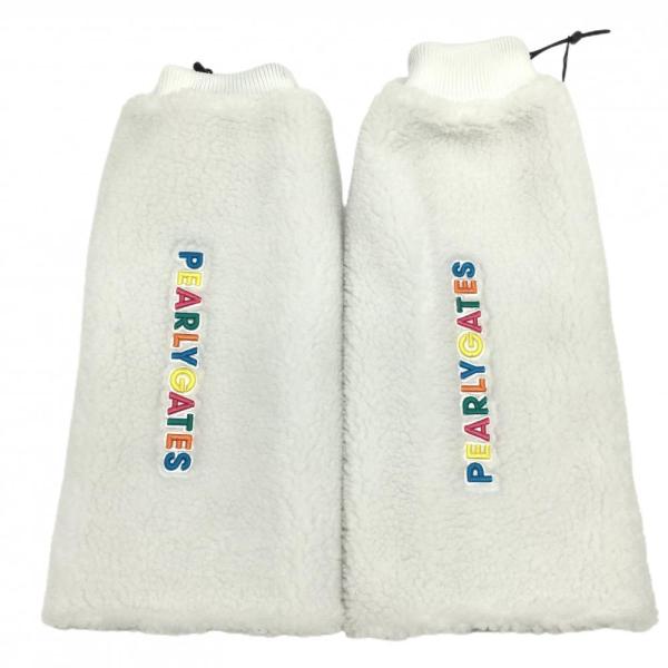 新品】パーリーゲイツ レッグウォーマー 白×マルチカラー ボア