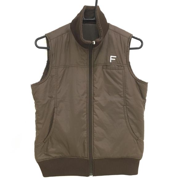 フィドラ リバーシブルベスト ブラウン 一部ボア レディース M/M