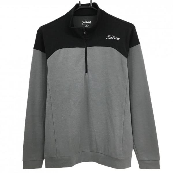 Titleist タイトリスト 長袖ハイネックシャツ グレー×黒 バイ Titleist タイトリスト 長袖ハイネックシャツ グレー×黒 バイ