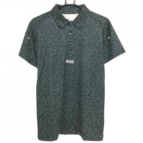 超美品】PGGパーリーゲイツ 半袖ポロシャツ ネイビー×白 総柄 超美品】PGGパーリーゲイツ 半袖ポロシャツ ネイビー×白 総柄
