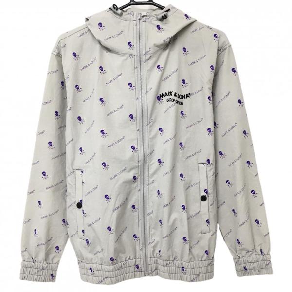 新品】マークアンドロナ ジップパーカー グレー×パープル メンズ 46(M