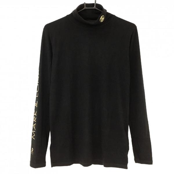 新品】マークアンドロナ 長袖タートルネックシャツ 黒 ネック