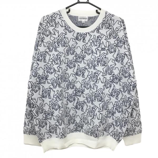 超美品】ジャックバニー×ドラえもん セーター 白×黒 総柄 星 ニット