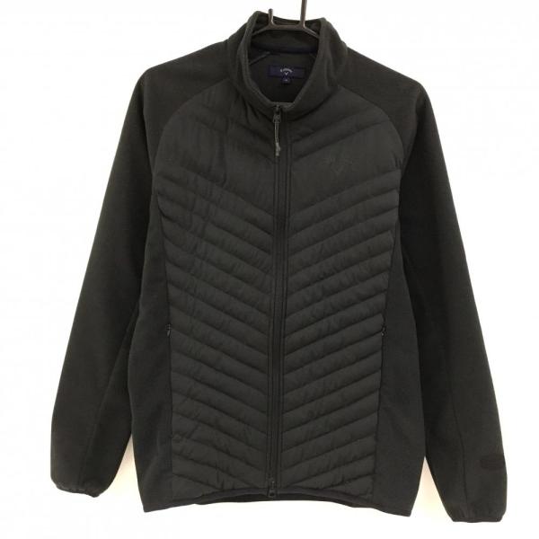 美品】キャロウェイ 中綿フリースブルゾン 黒 身頃中綿 ダブルジップ