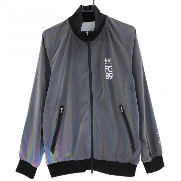 美品】パーリーゲイツ ジャケットブルゾン グレー系×黒 サイド