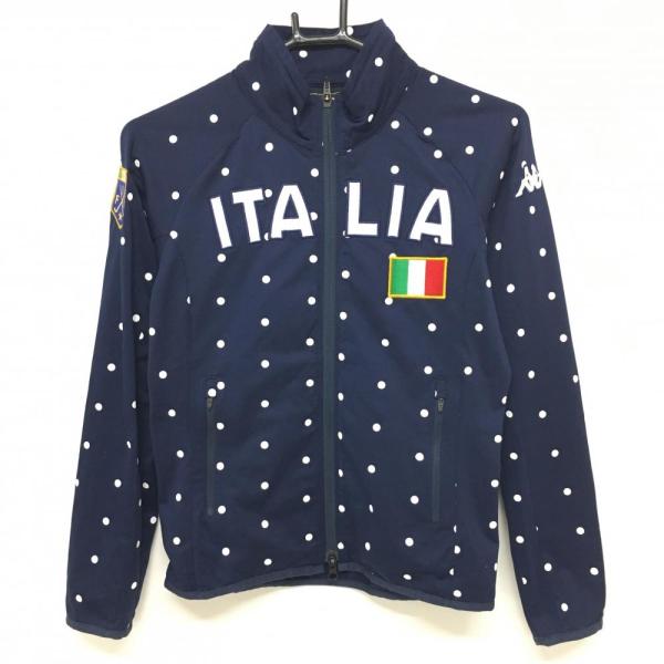 カッパ ジャケットブルゾン ネイビー×白 ドット柄 ITALIA レディース S