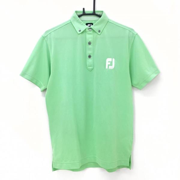 FootJoy（フットジョイ） 半袖ポロシャツ ライトグリーン×白 ボタン